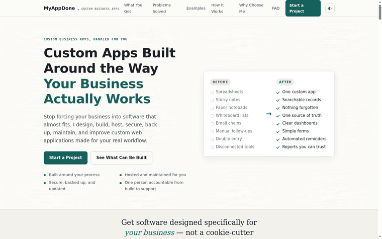 MyAppDone interface